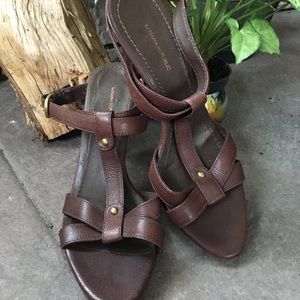 Gorgeous Brown Leather Ankle Strap Heels